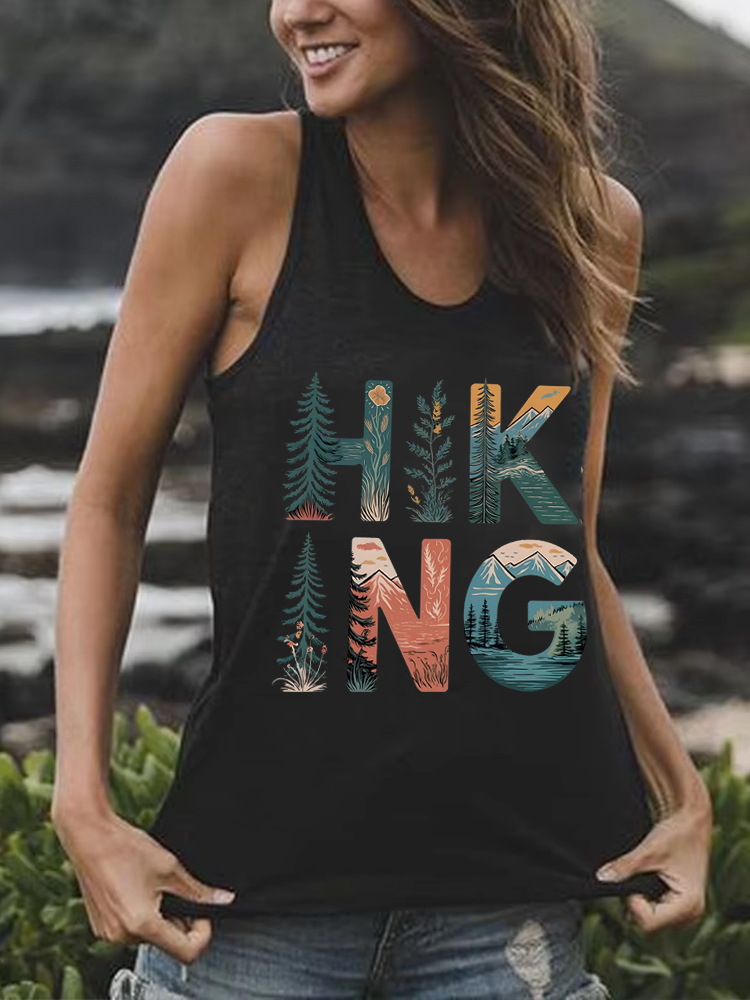Vintage Fashion Gen Z - Vintage Wander-Racerback-Tanktop für Damen, Outdoor-Camping, ärmellose