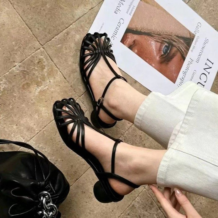 Vintage Fashion In 2026 - Französische Vintage-Sandalen mit gewebtem Zehenriemen, Sommer