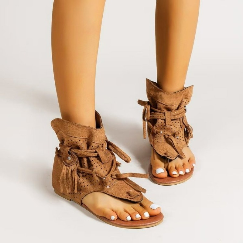 Vintage Fashion Rome - Damen-Sandalen 2026 Retro Gladiator Zehensteg-Sandalen Vintage