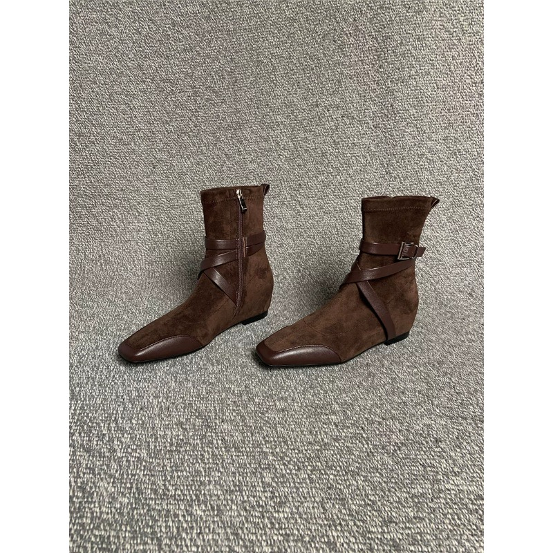 Vintage Fashion In 2026 - Französische Vintage Matte Flache Stiefeletten für