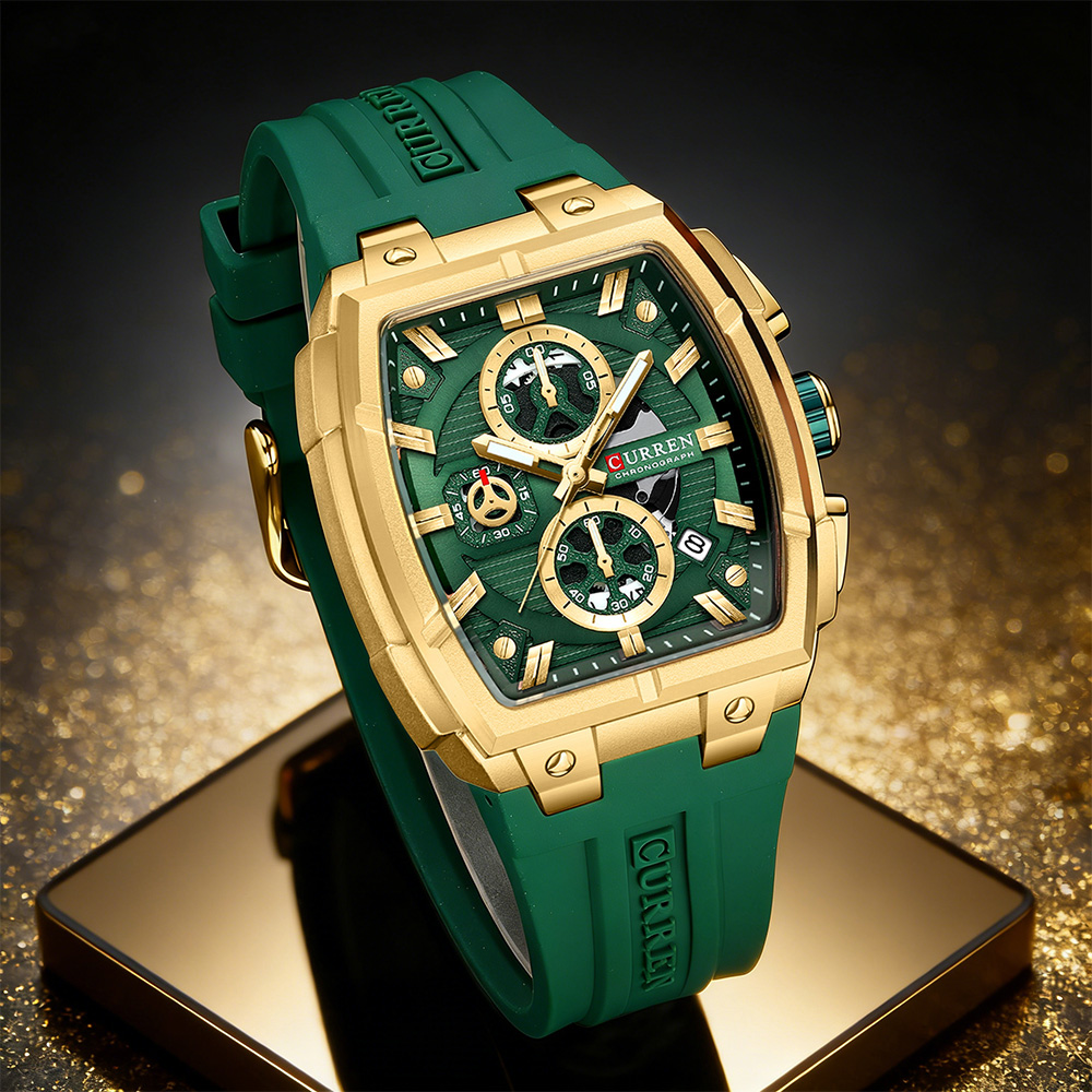 Vintage Fashion Streetwear - CURREN Luxus-Vintage-Uhr für Herren, Sport-Chronograph, Quarz-Armbanduhr