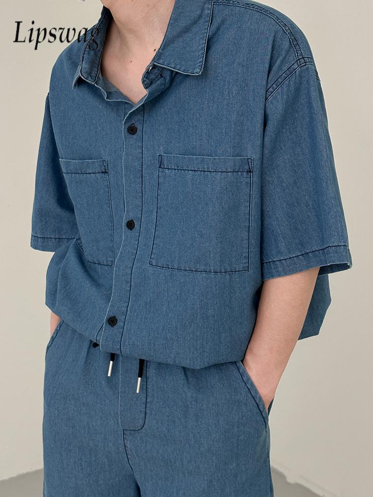 Vintage Fashion Outfits Men - Streetwear Vintage Herren Jeans Zweiteiler Frühling