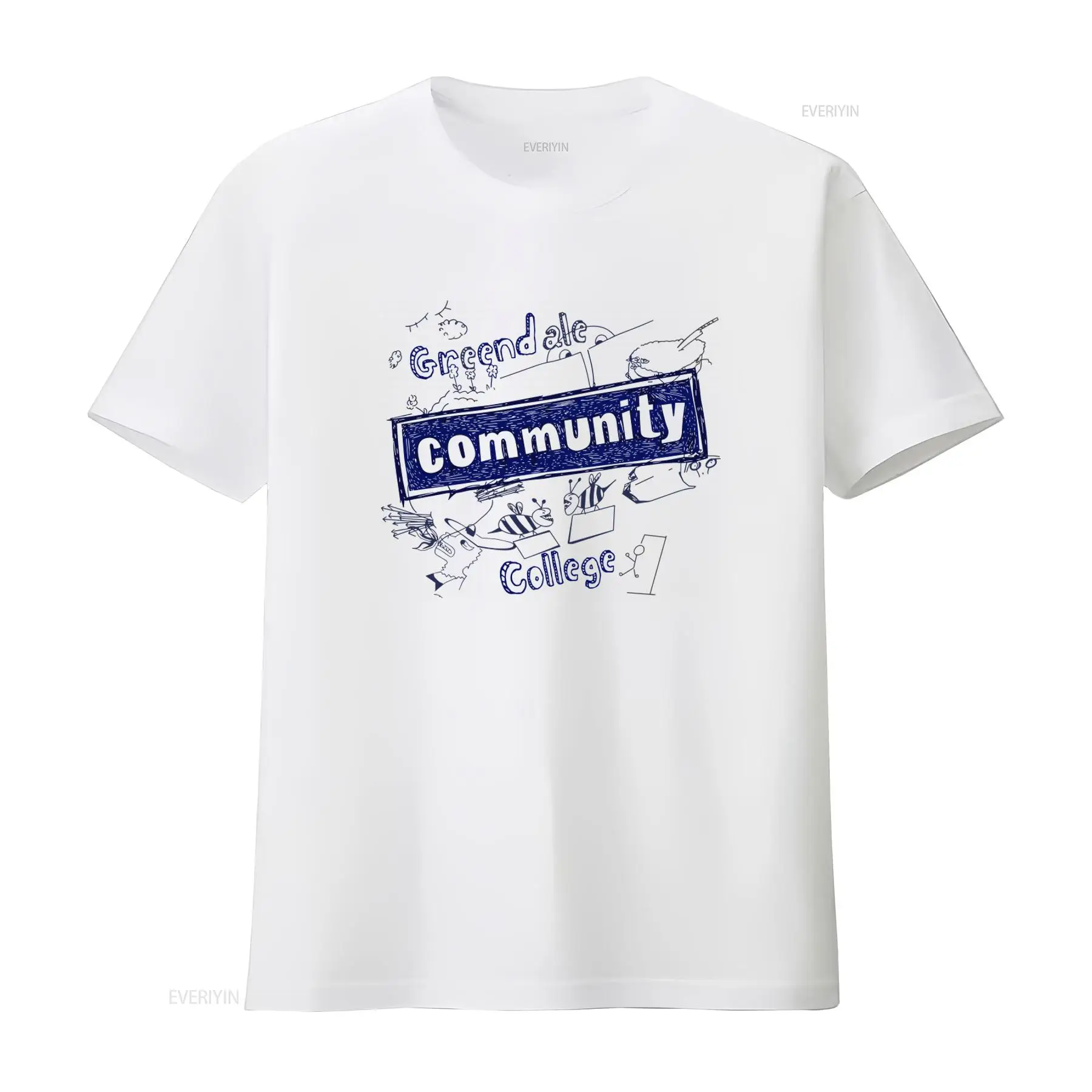 Vintage Fashion Community - Greendale Community College Print-T-Shirt für Erwachsene,