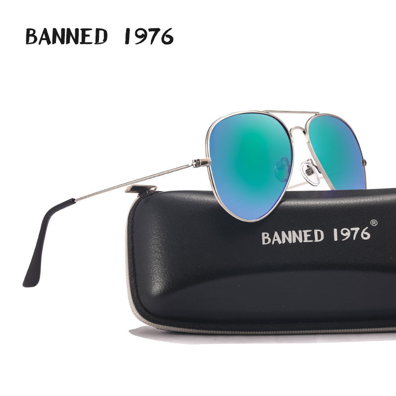 Vintage Fashion Brand Names - VERBOTEN 1976 klassische HD-polarisierte Metallrahmen-Luftfahrt-Sonnenbrille, Designer-Sonnenbrille