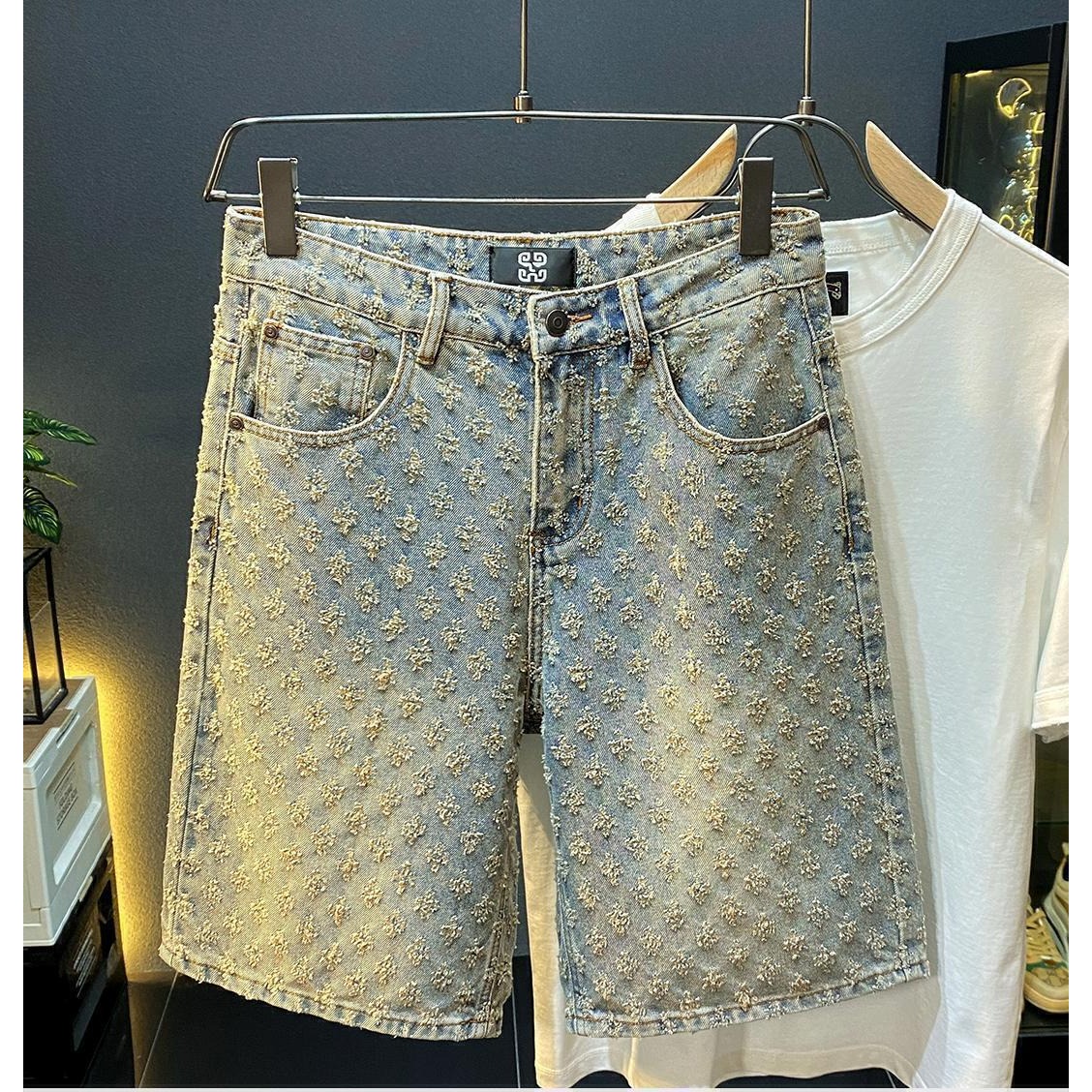 Vintage Fashion Shop - Sommer High-Street Denim-Shorts für Herren, Lässige