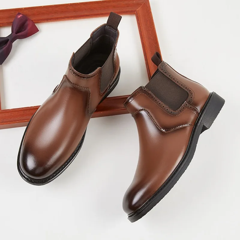 Vintage Fashion In 2026 - Vintage Herren-Oxford-Stiefel aus Leder, luxuriös, handgefertigt,