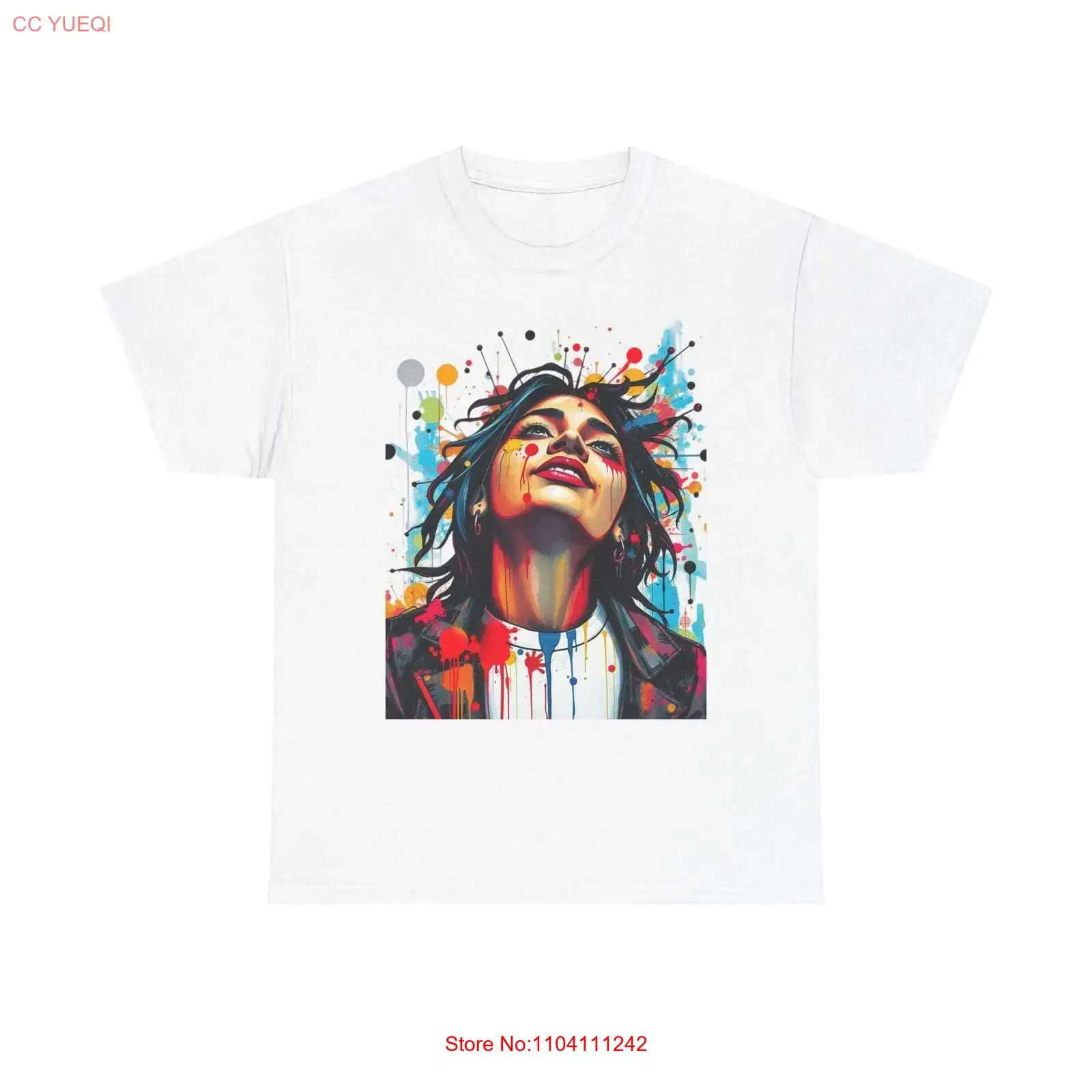 Vintage Fashion Outfits Men - Bunte Kunst, schweres Baumwoll-T-Shirt, Hipster für