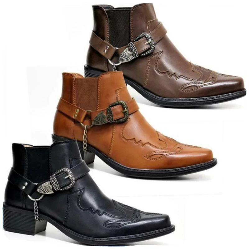 Vintage Fashion Streetwear - Modische 2026 Herren Vintage Cowboy-Stiefel aus