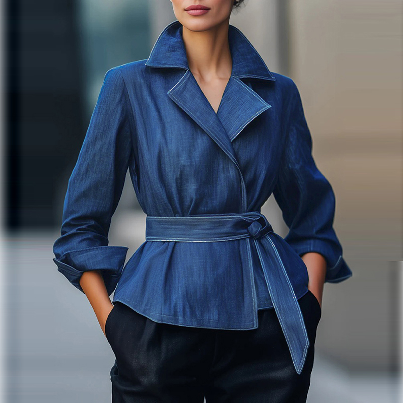 Vintage Fashion - Herbst Frühling 2026 Mode Denim-Jeansjacke für