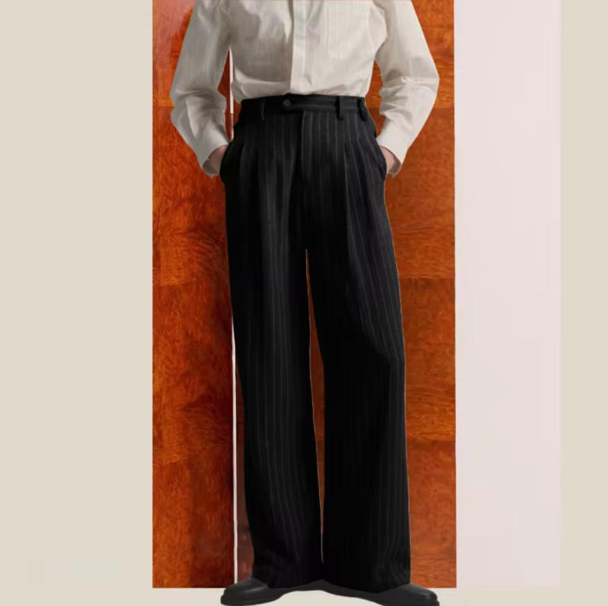 Herren Gestreifte Hose im High – Vintage Fashion Old Money Bewertung und Preis