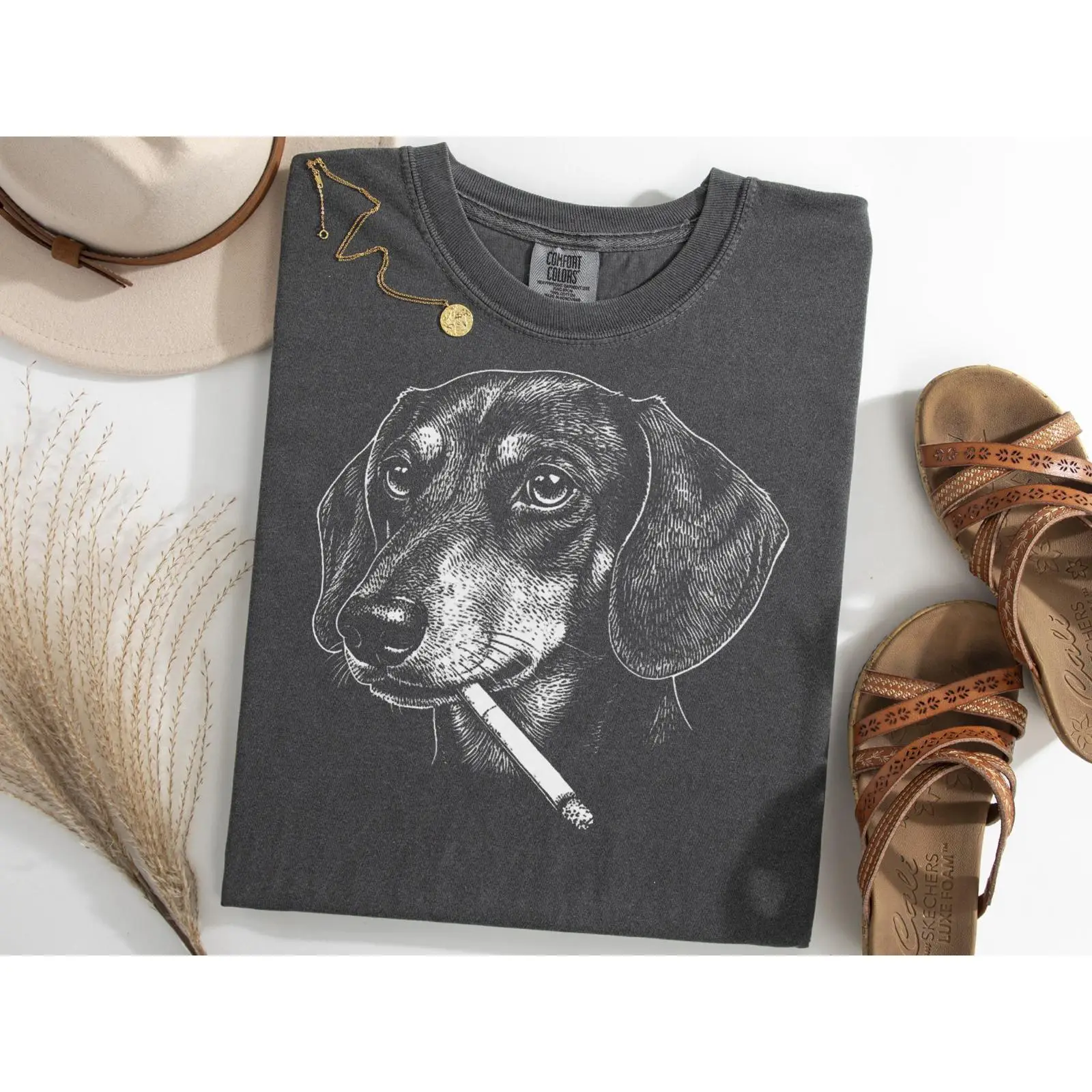 Dackel Smoking Meme T-Shirt Br – Vintage Fashion Gen Z Bewertung und Preis