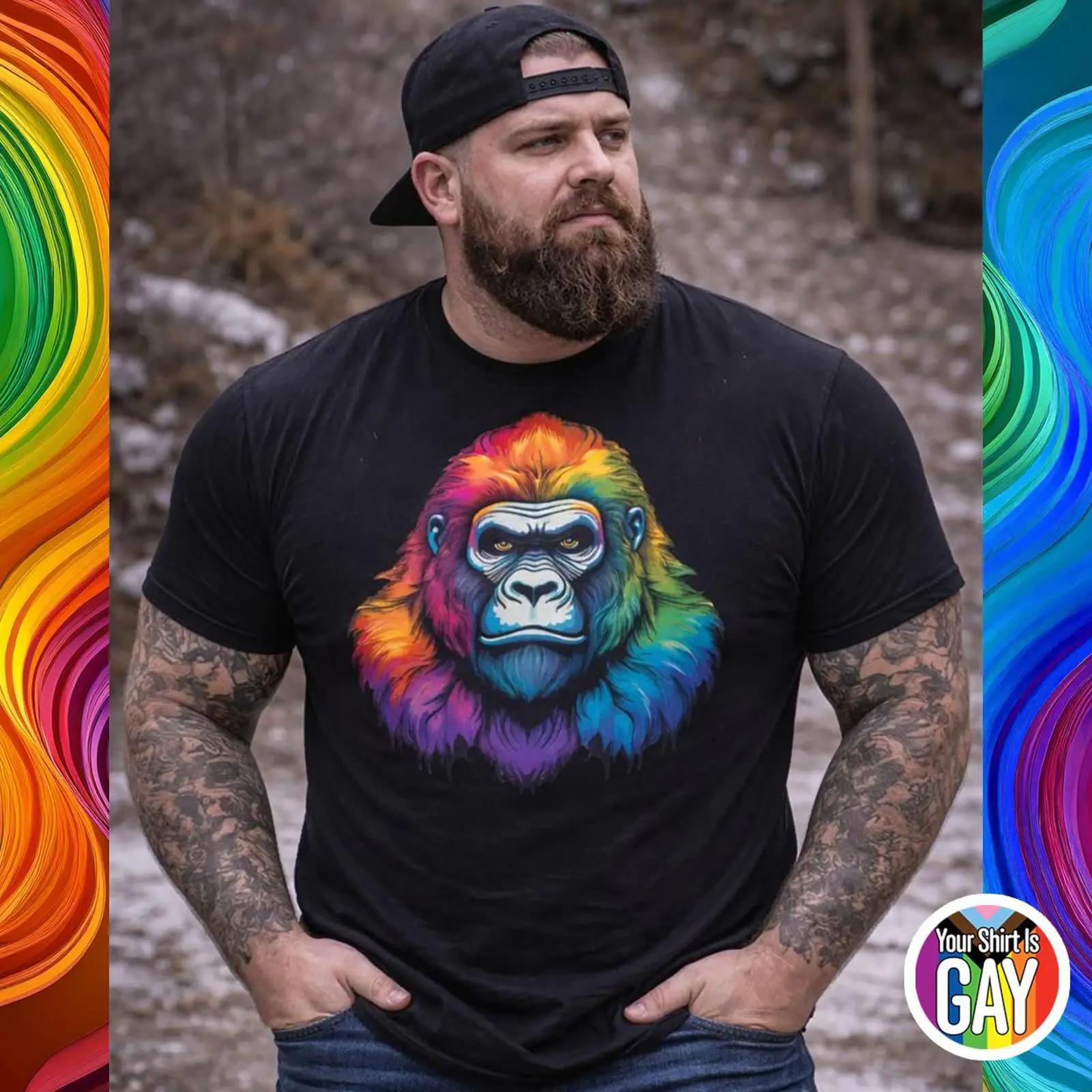 Gay Gorilla Pride T-Shirt Rain – Vintage Fashion Community Bewertung und Preis