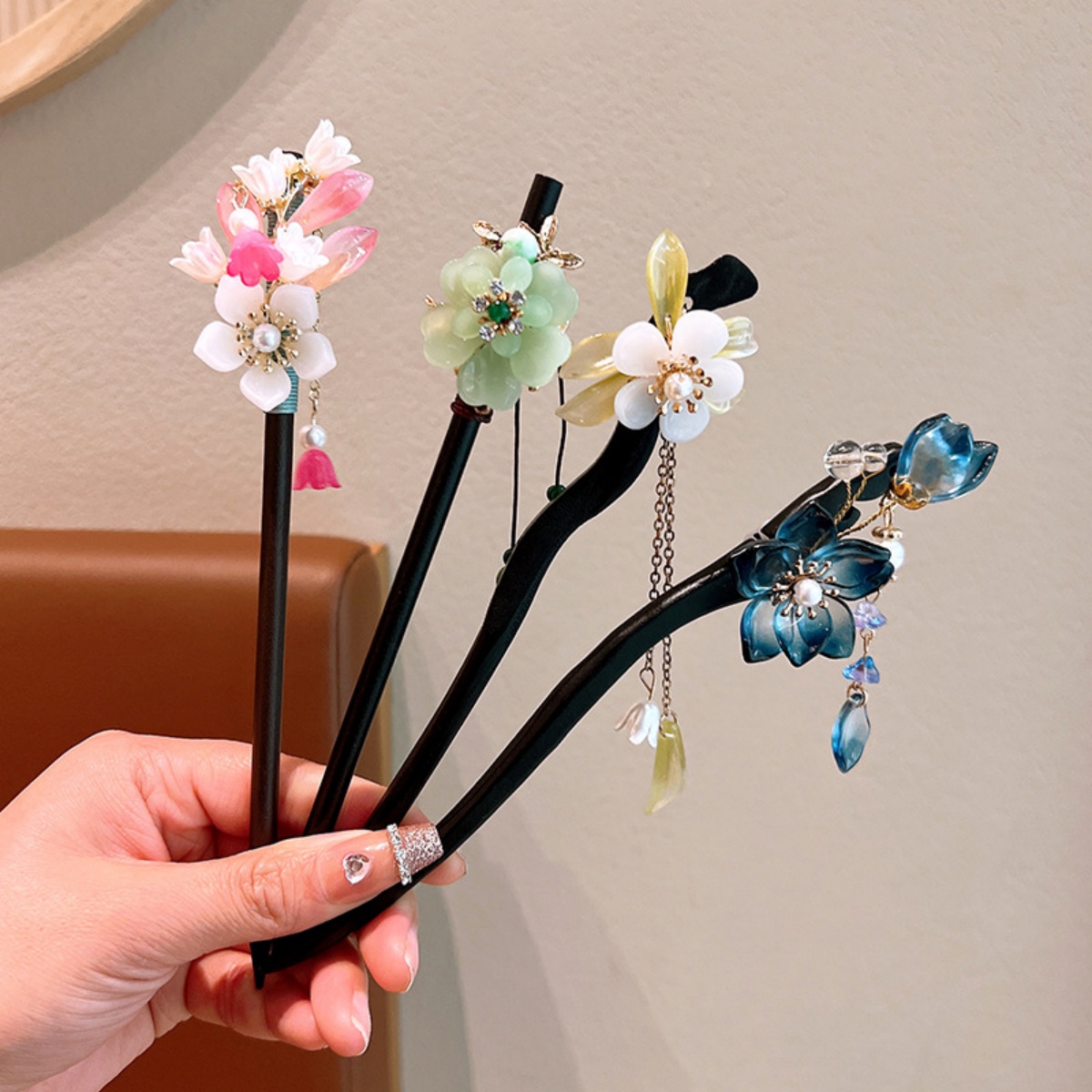 Exquisite Blume Quaste Holz Ha – Vintage Fashion Shop Bewertung und Preis
